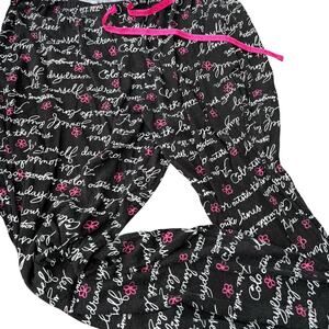 Pj pants, black, "Color outside the Lines" women's M